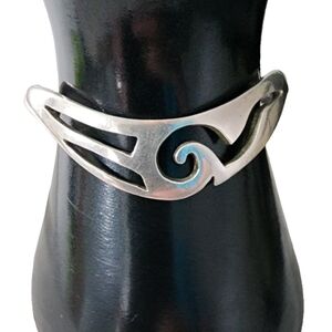 Sterling Silver Taxco Mexico SigneD JAB Openwork Cuff Bracelet Fine Jewe…